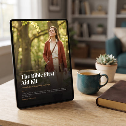 The Bible First-Aid Kit on a tablet — digital PDF guide