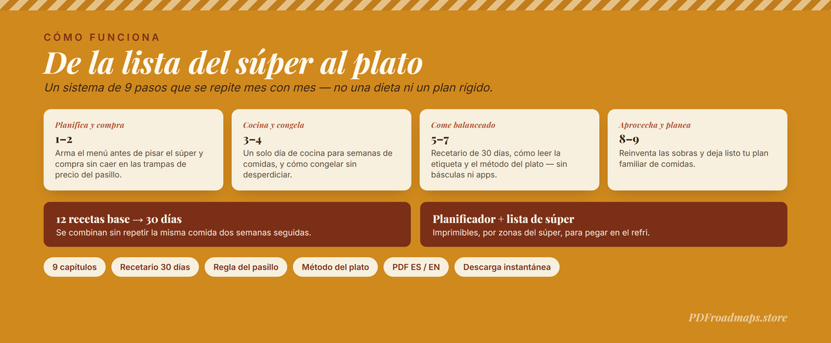Comer Bien, Gastar Poco — de la lista del súper al plato