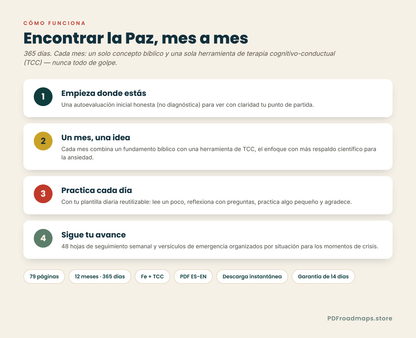 Encontrar la Paz — cómo funciona, mes a mes