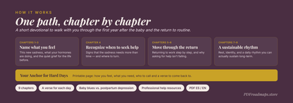 Postpartum with Grace — one path, chapter by chapter